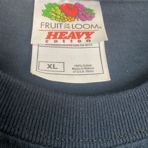 FRUIT of the LOOM Men’s Black Old School T Shirt Size XL - Picture 3 of 4